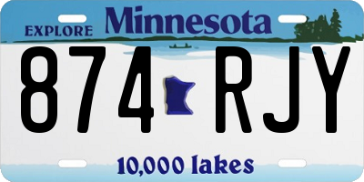MN license plate 874RJY
