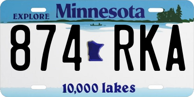 MN license plate 874RKA