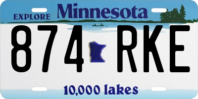 MN license plate 874RKE