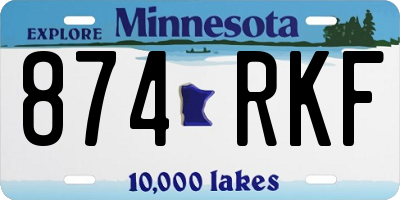 MN license plate 874RKF
