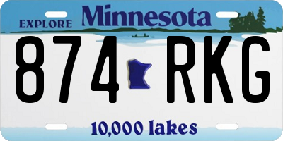 MN license plate 874RKG