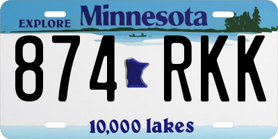 MN license plate 874RKK