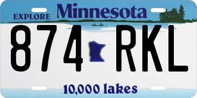 MN license plate 874RKL