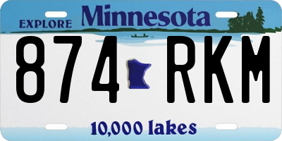 MN license plate 874RKM