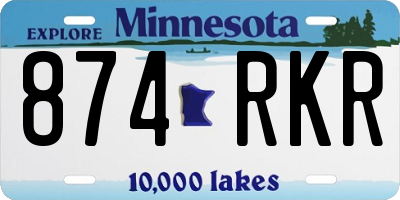 MN license plate 874RKR
