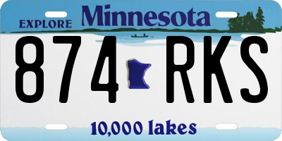 MN license plate 874RKS
