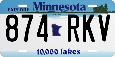 MN license plate 874RKV