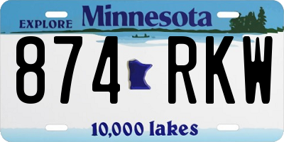 MN license plate 874RKW