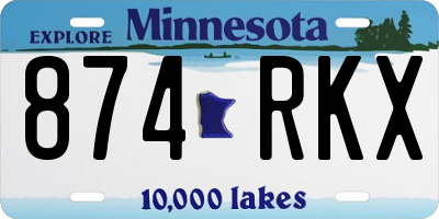 MN license plate 874RKX