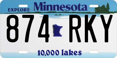 MN license plate 874RKY