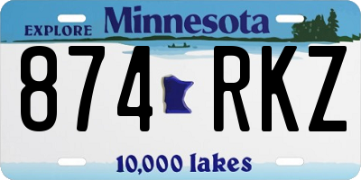 MN license plate 874RKZ