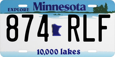MN license plate 874RLF