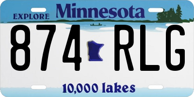 MN license plate 874RLG