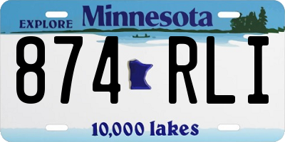 MN license plate 874RLI