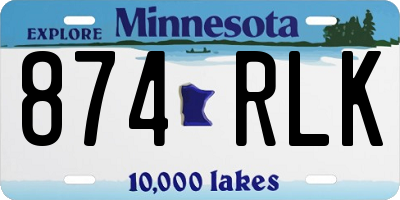 MN license plate 874RLK
