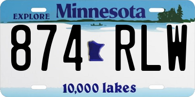 MN license plate 874RLW