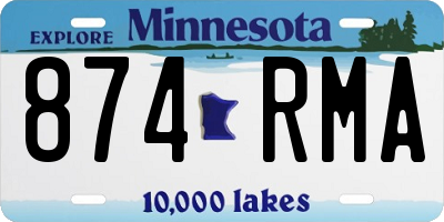 MN license plate 874RMA