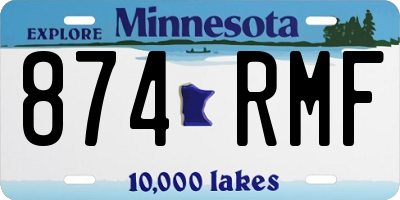 MN license plate 874RMF