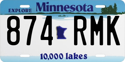 MN license plate 874RMK