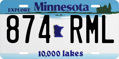 MN license plate 874RML