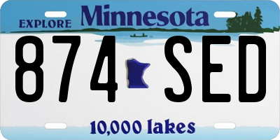 MN license plate 874SED