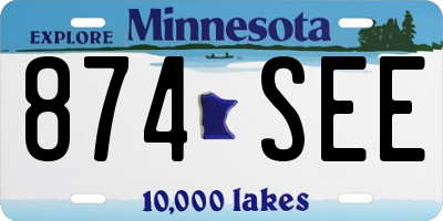 MN license plate 874SEE
