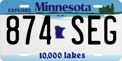 MN license plate 874SEG
