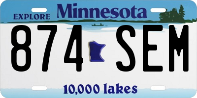 MN license plate 874SEM