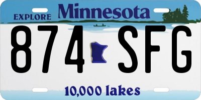 MN license plate 874SFG
