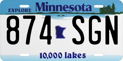 MN license plate 874SGN