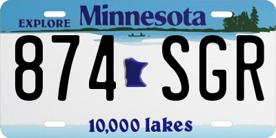 MN license plate 874SGR