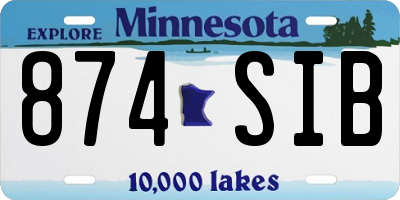 MN license plate 874SIB