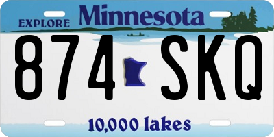 MN license plate 874SKQ