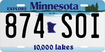 MN license plate 874SOI