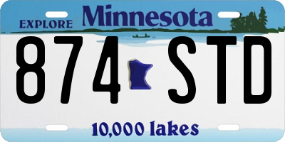 MN license plate 874STD