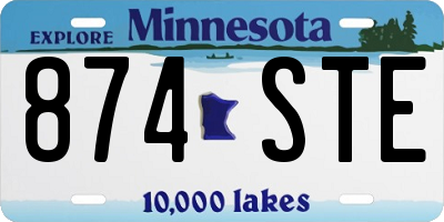 MN license plate 874STE