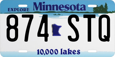 MN license plate 874STQ