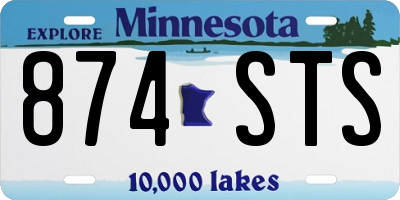 MN license plate 874STS