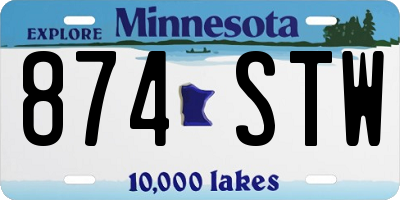 MN license plate 874STW