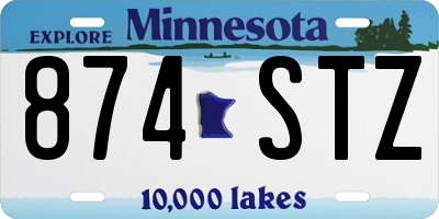 MN license plate 874STZ