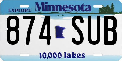 MN license plate 874SUB