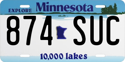 MN license plate 874SUC