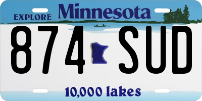 MN license plate 874SUD