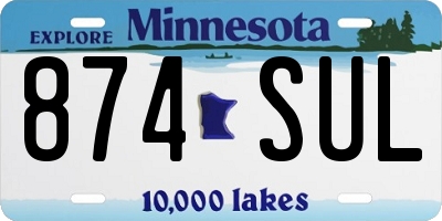 MN license plate 874SUL
