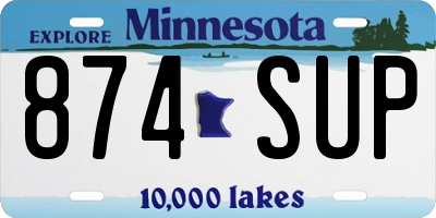 MN license plate 874SUP