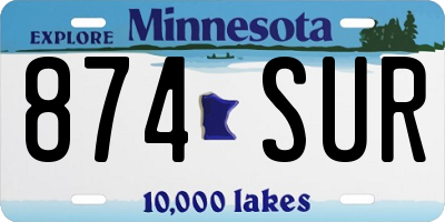 MN license plate 874SUR