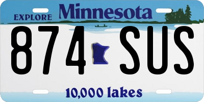 MN license plate 874SUS