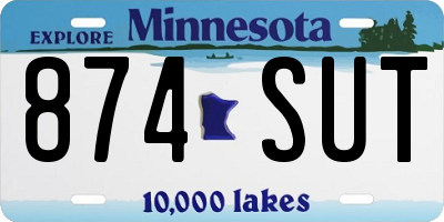 MN license plate 874SUT