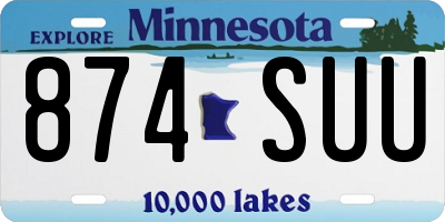 MN license plate 874SUU