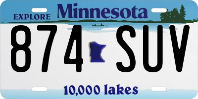 MN license plate 874SUV